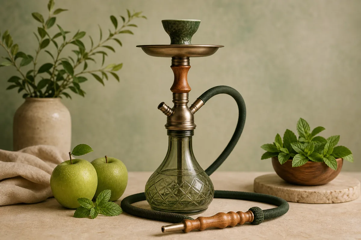 أركيلة مع التفاح والنعناع